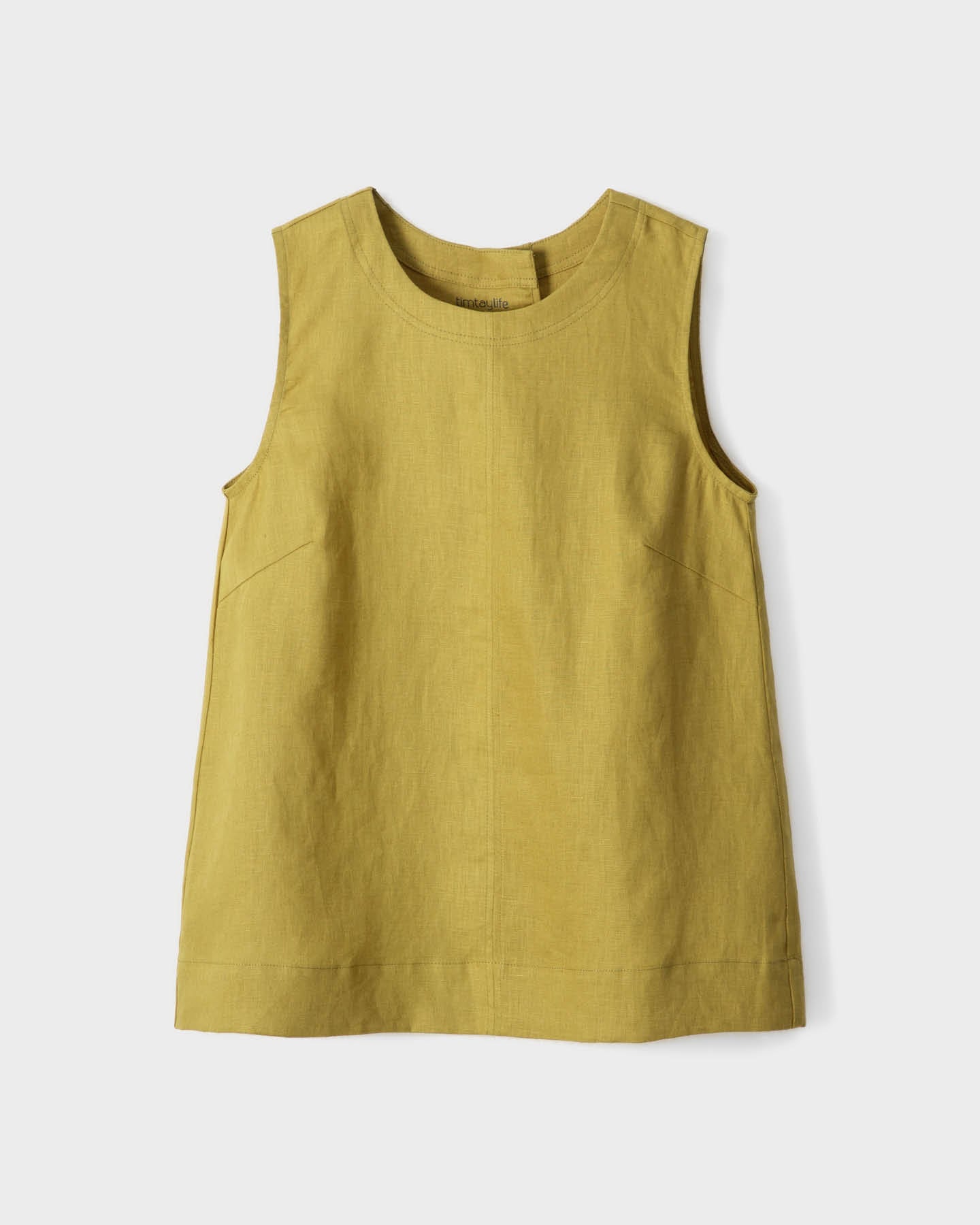  Áo Linen Cổ Tròn Sát Nách Xếp Ly 