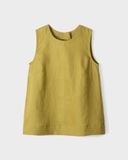  Áo Linen Cổ Tròn Sát Nách Xếp Ly 