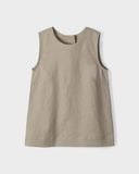  Áo Linen Cổ Tròn Sát Nách Xếp Ly 