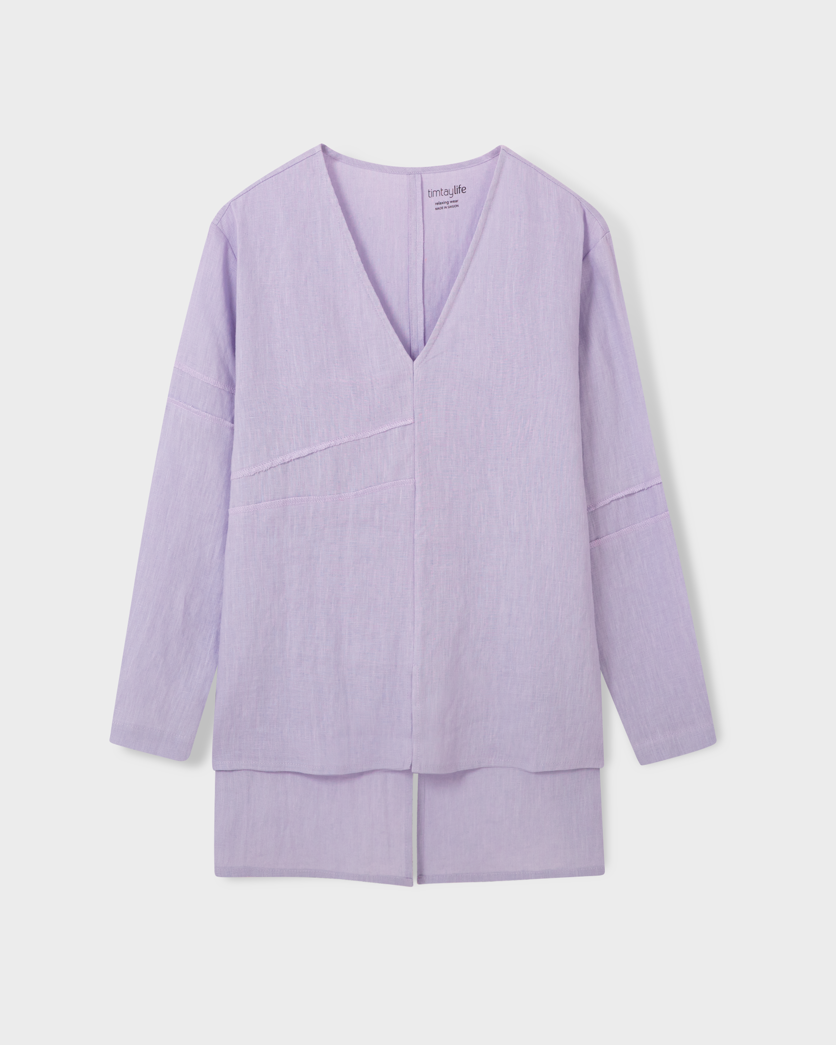 Áo Linen Gạo Phom Suông Tay Dài-chính diện mặt trước