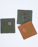  Set 3 lót ly chần bông thêu tay - Linen 