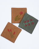  Set 3 lót ly chần bông thêu tay - Linen 