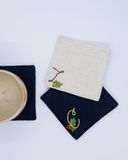  Set 3 lót ly chần bông thêu tay - Linen 