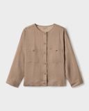  Áo Khoác Linen Hạt Dẻ 