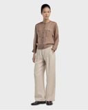  Áo Khoác Linen Hạt Dẻ 