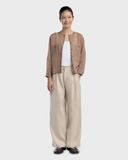  Áo Khoác Linen Hạt Dẻ 