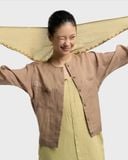  Áo Khoác Linen Hạt Dẻ 