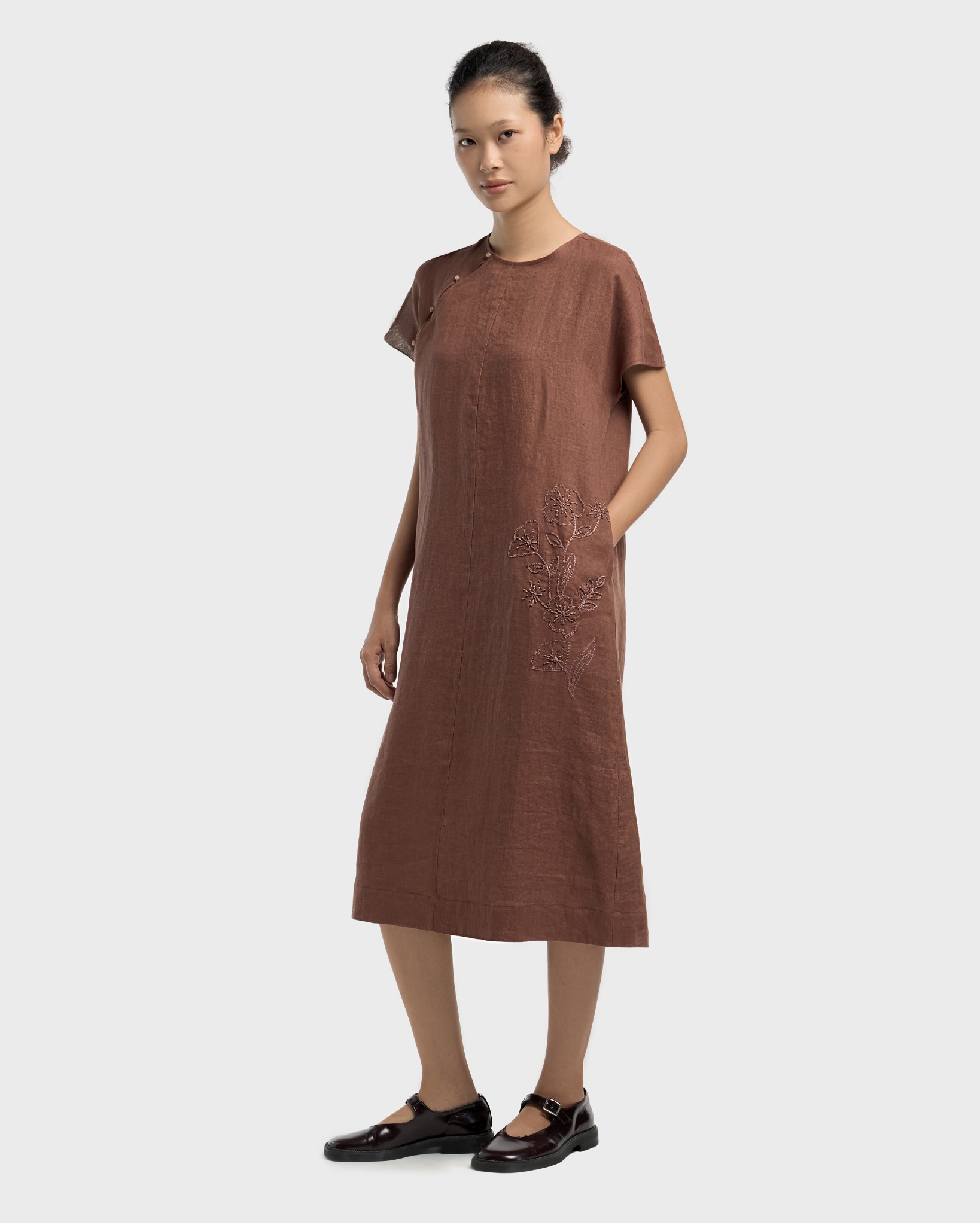  Đầm Linen Gạo Lứt 