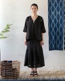  Áo Linen Cổ V Dáng A 