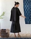  Áo Linen Cổ V Dáng A 