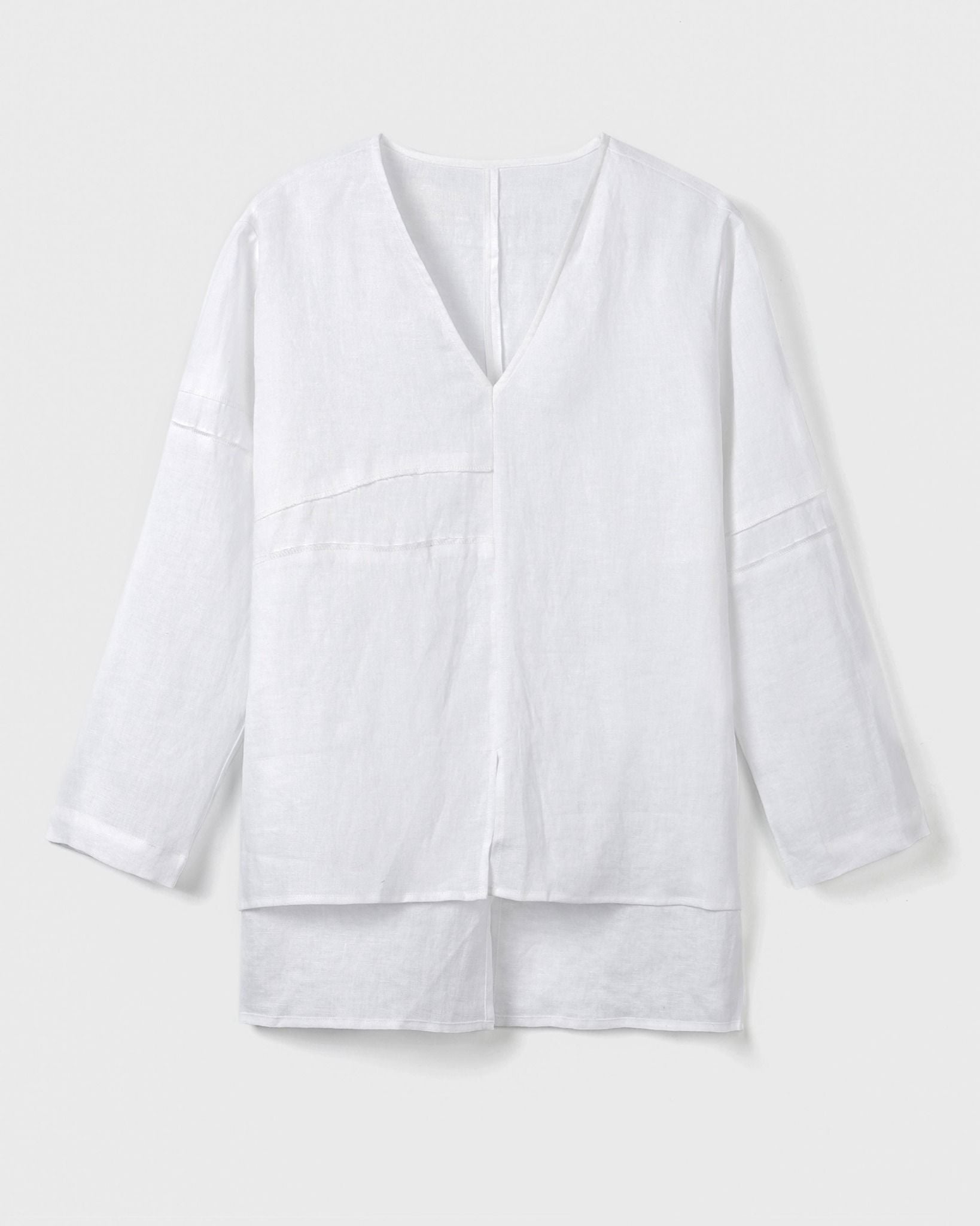 Áo Linen Gạo Phom Suông Tay Dài-chính diện mặt trước