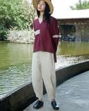  Quần Linen Muối Tiêu 