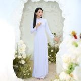  Áo Dài Lencii Trơn May Sẵn Màu Trắng Sữa 1W02A101 