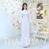  Áo Dài Lencii Trơn May Sẵn Màu Trắng Sữa 1W04A101 