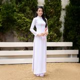  Áo Dài Lencii Trơn May Sẵn Màu Trắng Sữa 1W54A101 
