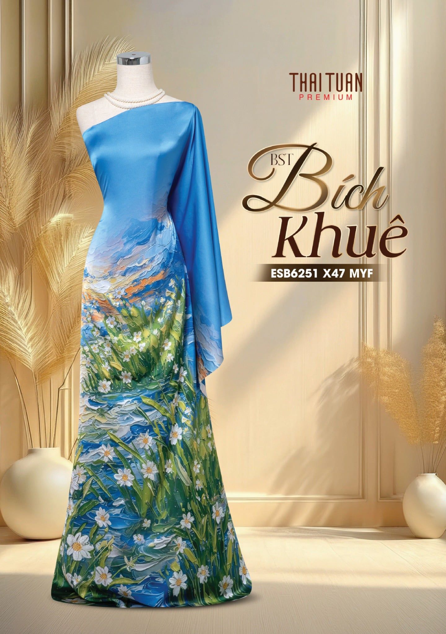 Vải In Satin Đính Đá Cao Cấp 1m5x2m3 ESB6251X47MYF - BST Bích Khuê 