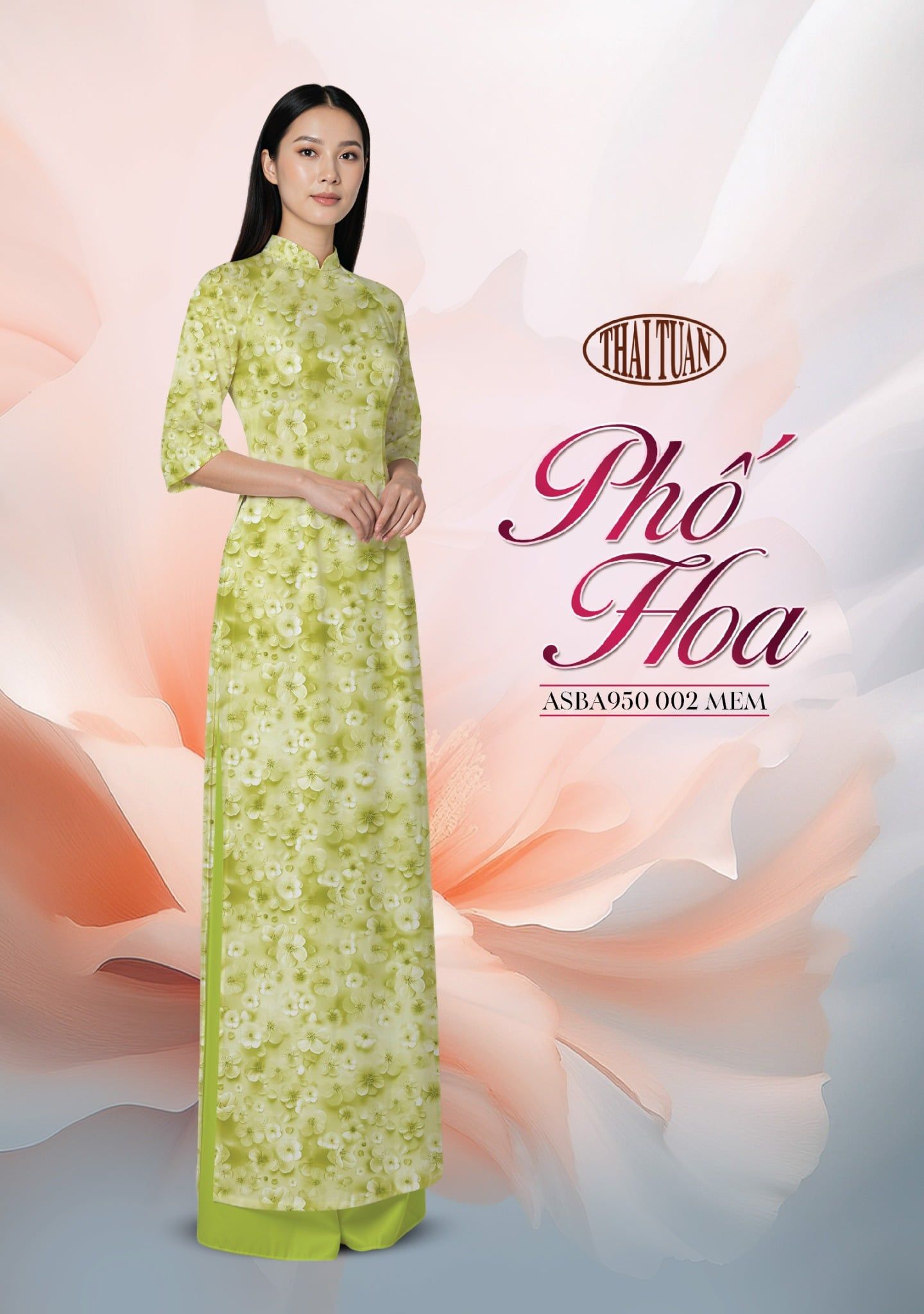  Vải Áo Dài ASBA950 002 MEM - BST Phố Hoa 