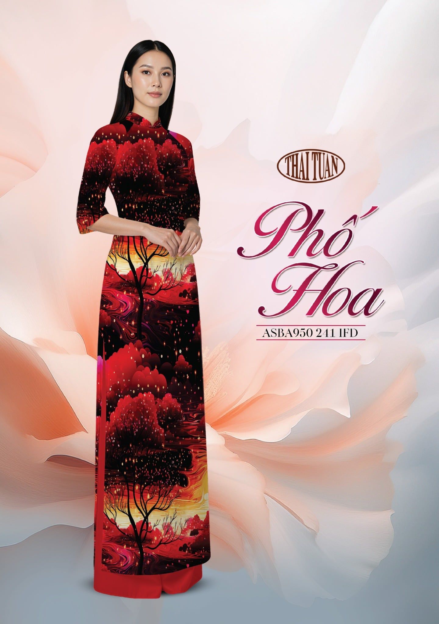  Vải Áo Dài ASBA950 241 IFD - BST Phố Hoa 