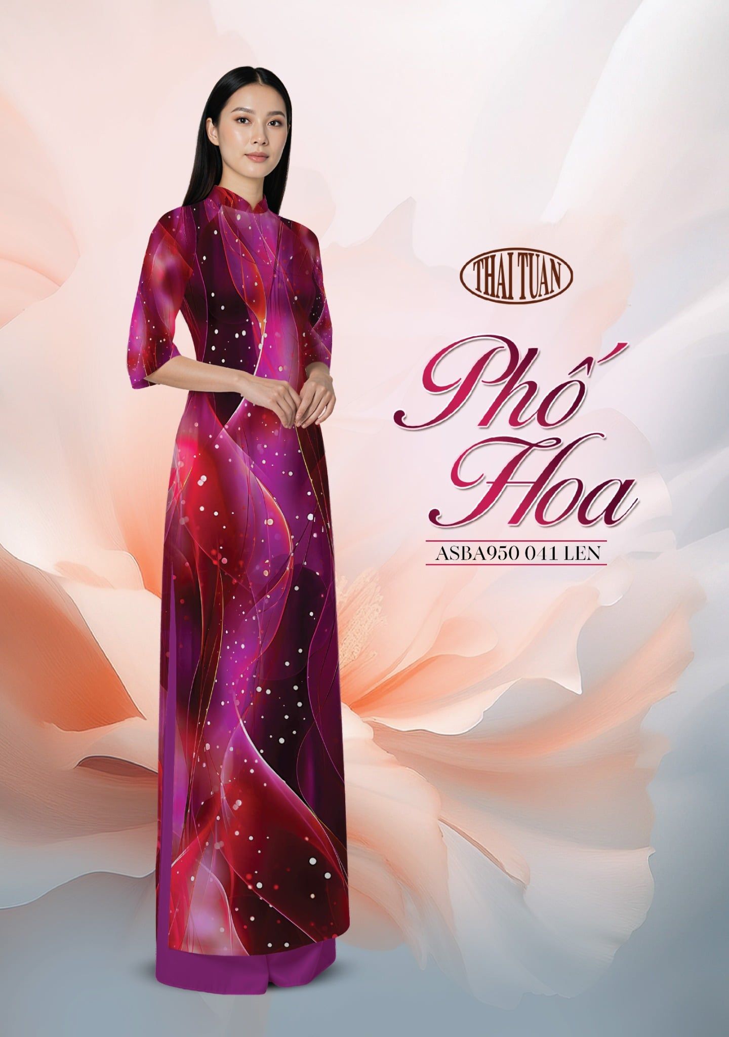  Vải Áo Dài ASBA950 041 LEN - BST Phố Hoa 