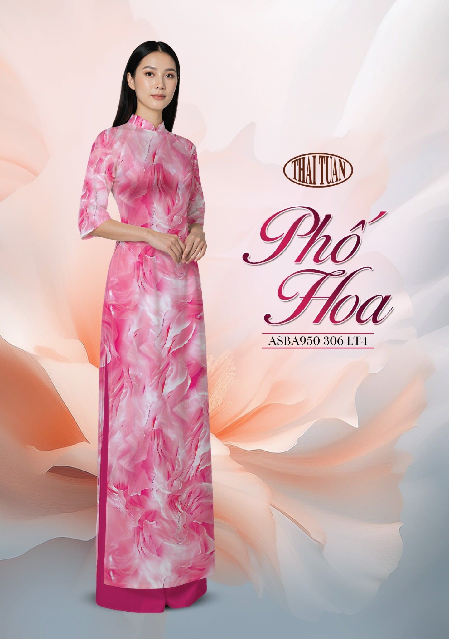  Vải áo dài ASBA950 306 LT4 - BST Phố Hoa 