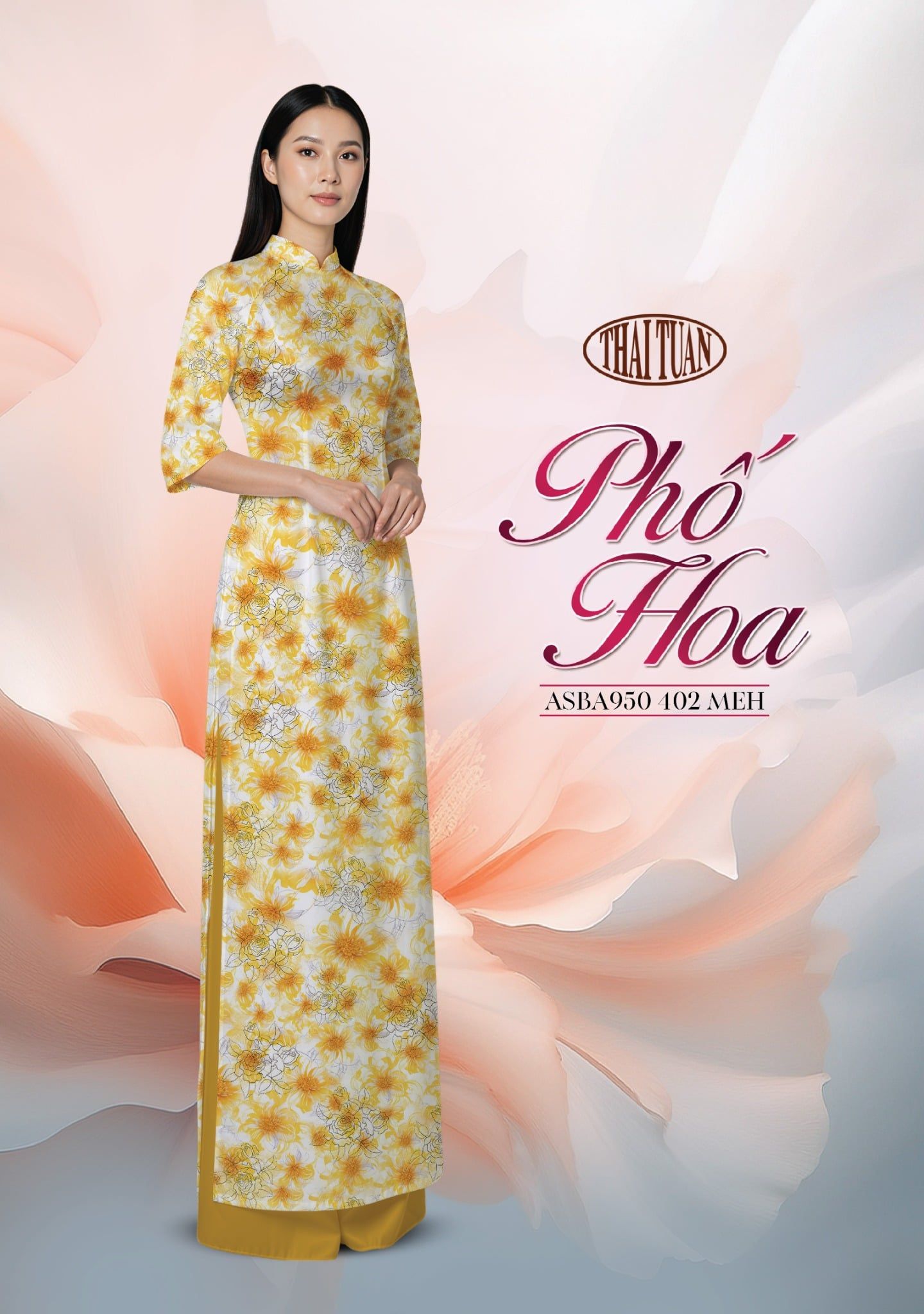  Vải Áo Dài ASBA950 402 МЕН - BST Phố Hoa 