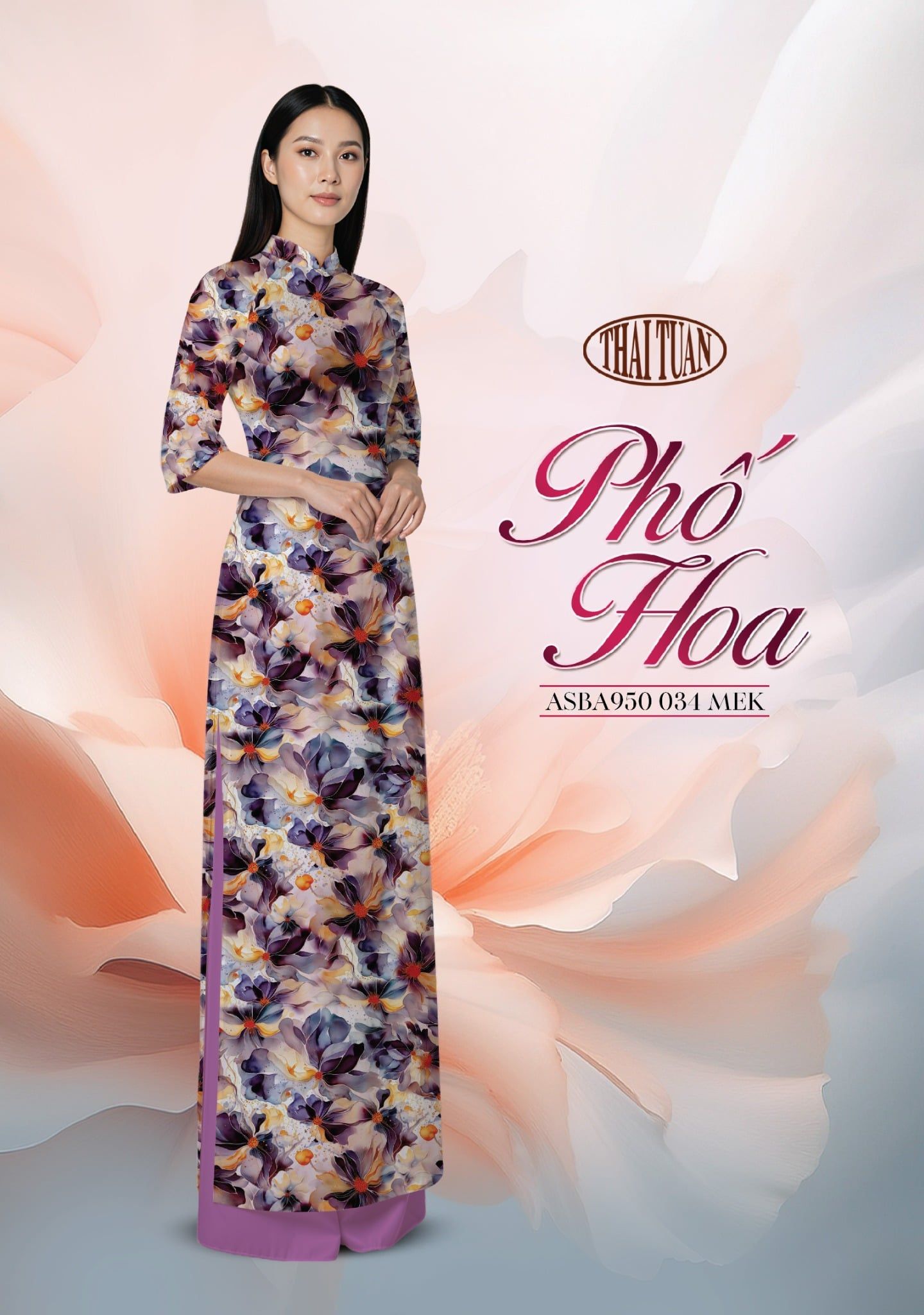  Vải Áo Dài ASBA950 034 MEK - BST Phố Hoa 