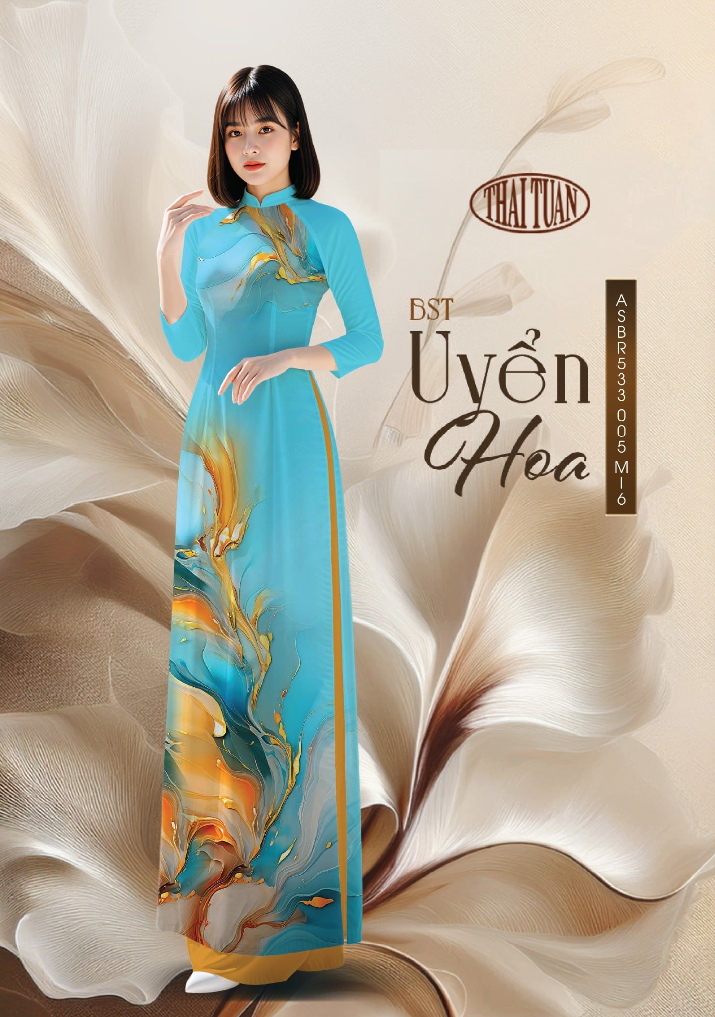  Vải Áo Dài ASBR533 005 M16 - BST Uyển Hoa 