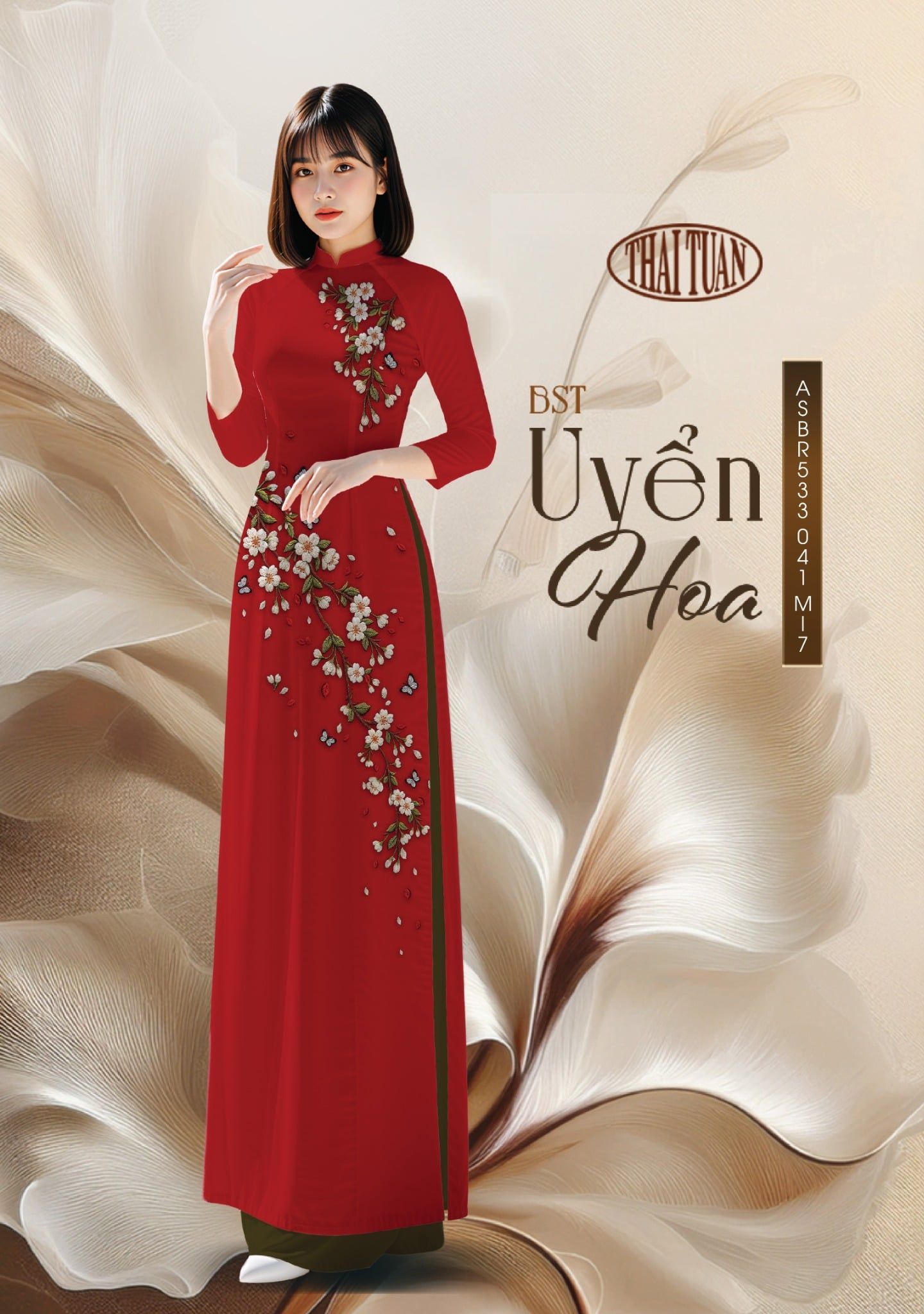  Vải Áo Dài ASBR533041 M17 - BST Uyển Hoa 