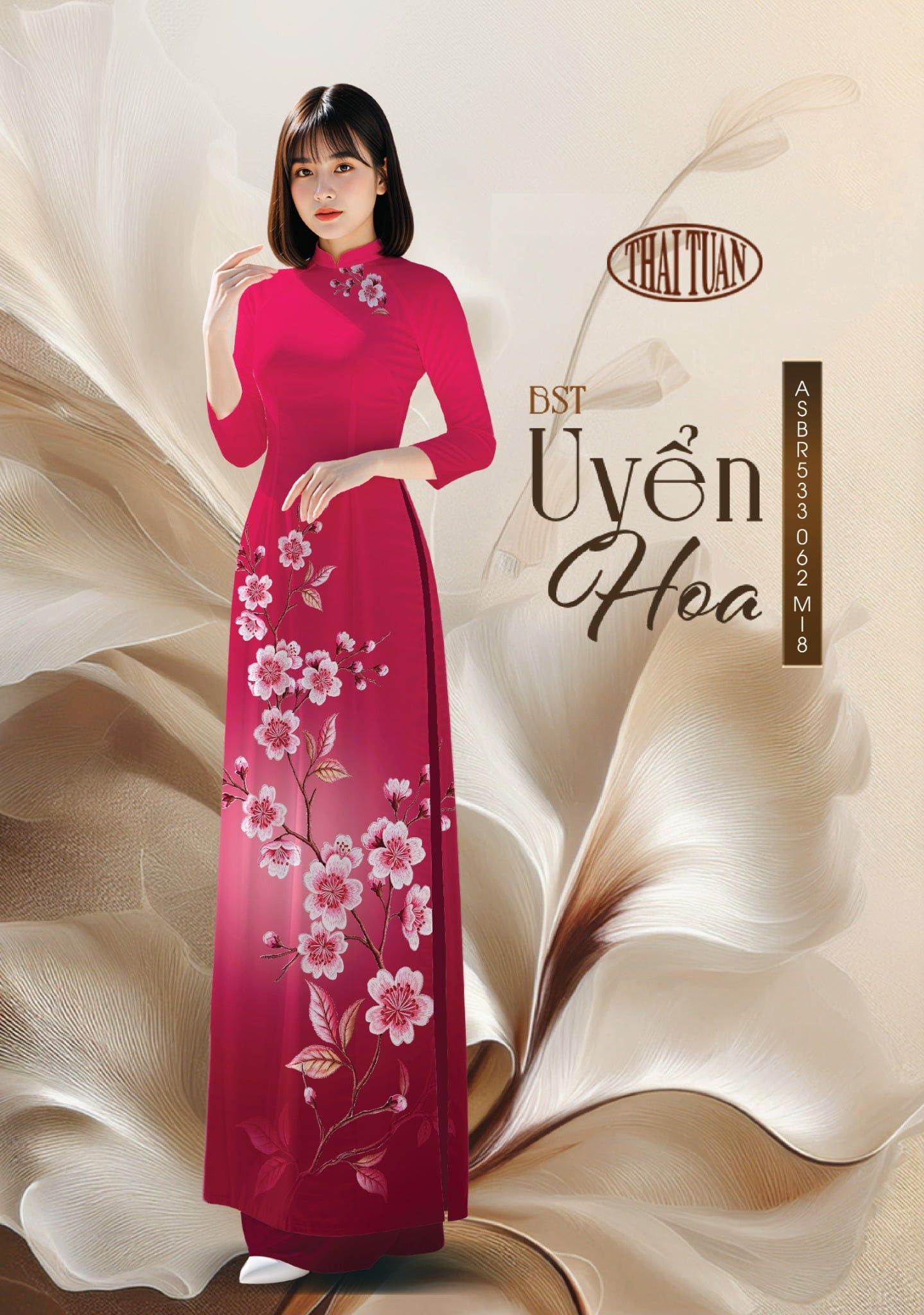  Vải Áo Dài ASBR533062 M18 - BST Uyển Hoa 