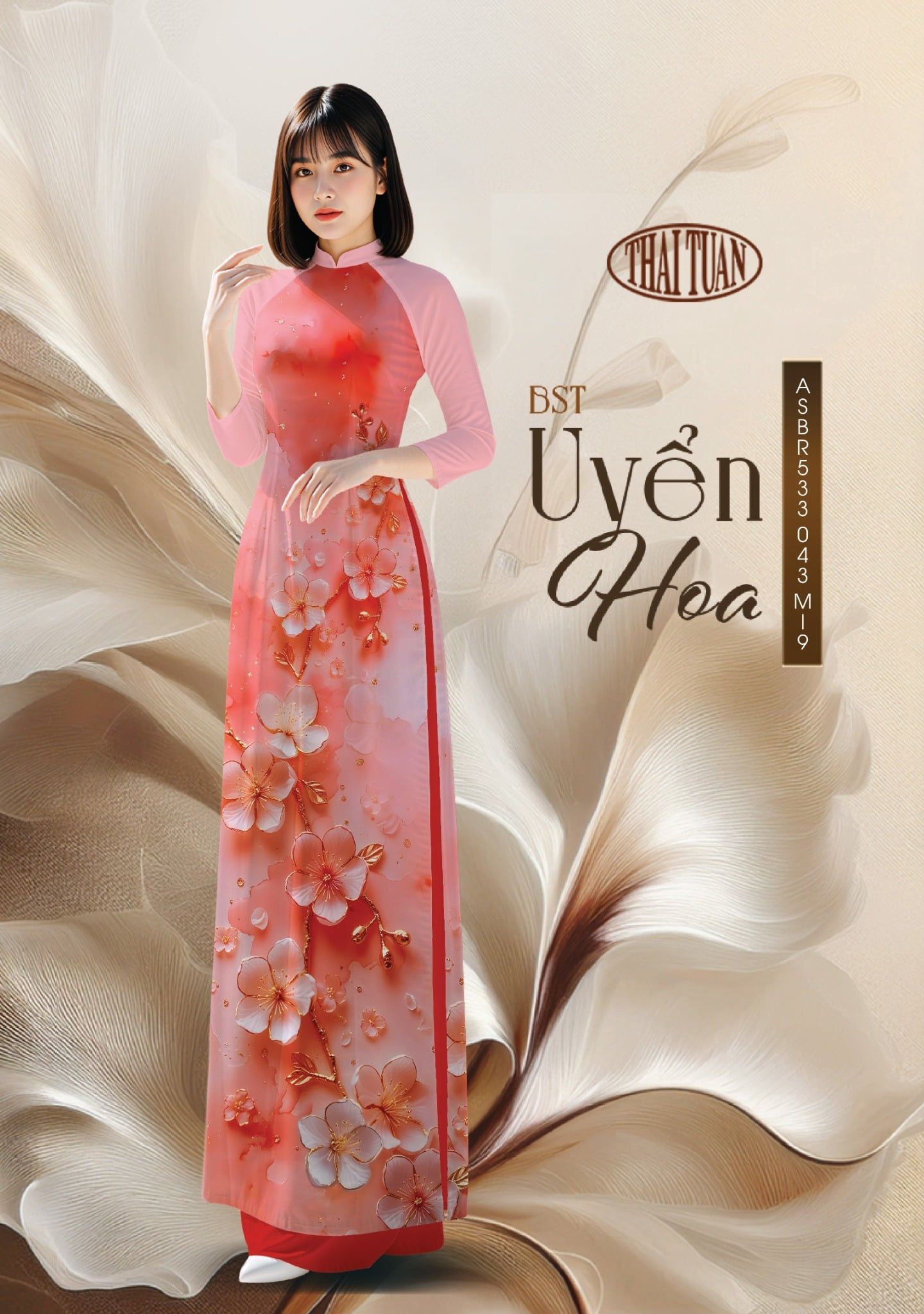  Vải Áo Dài ASBR533 043 M19 - BST Uyển Hoa 