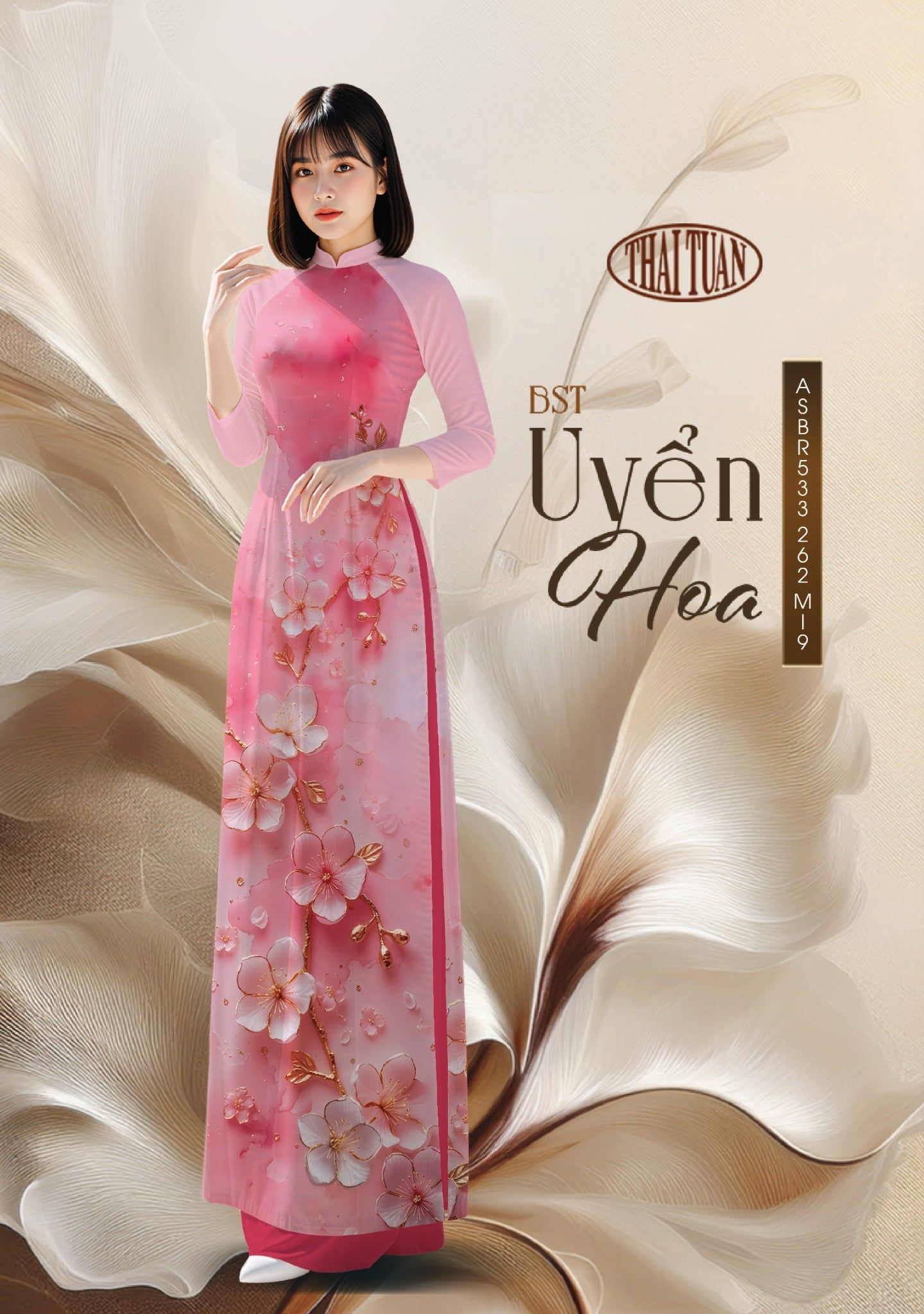 Vải Áo Dài ASBR533 262 M19 - BST Uyển Hoa 