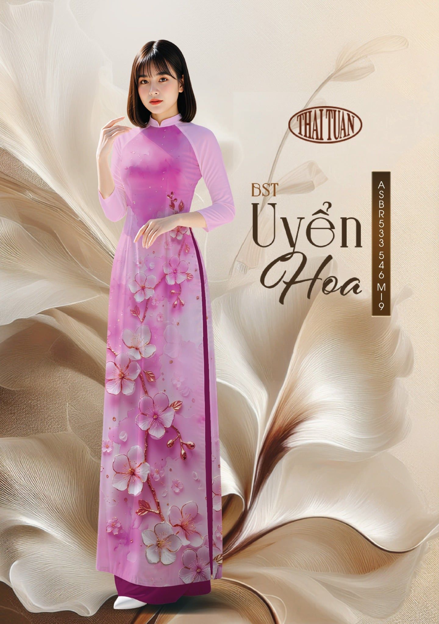  Vải Áo Dài ASBR533 546 M19 - BST Uyển Hoa 
