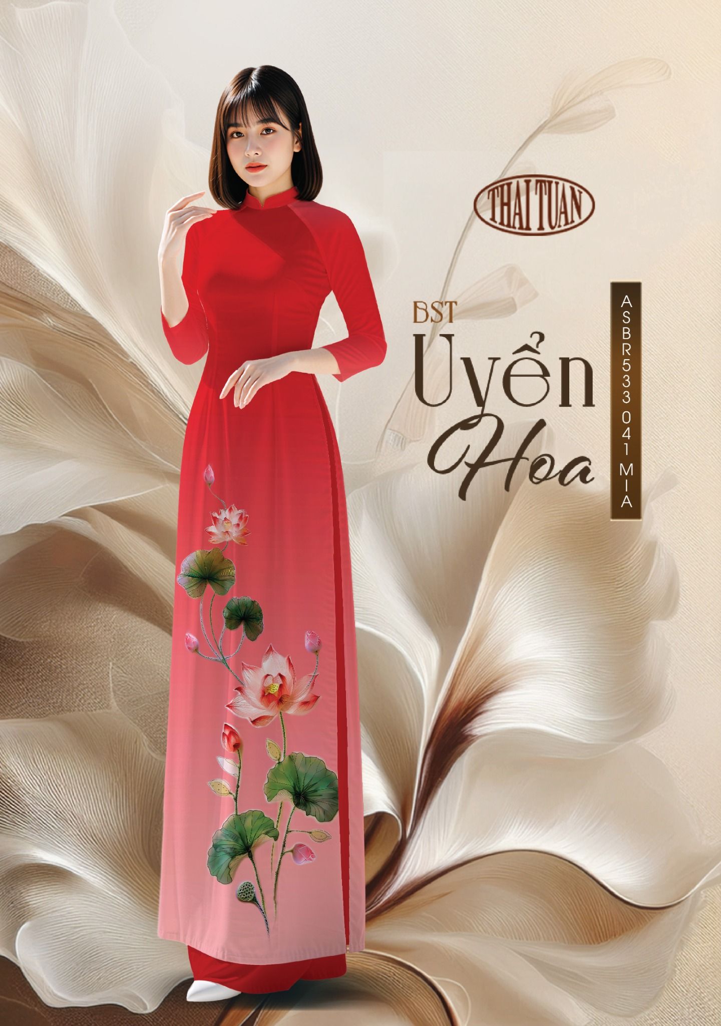  Vải Áo Dài ASBR533 041 MIA - BST Uyển Hoa 