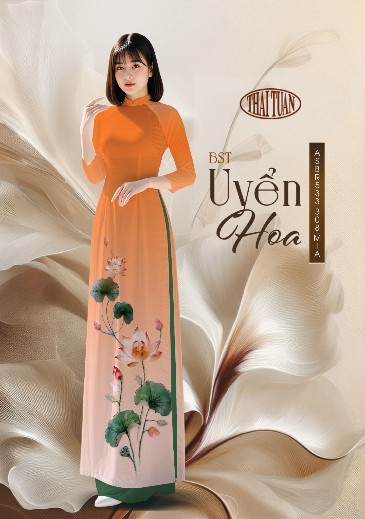  Vải Áo Dài ASBR533 308 MIA - BST Uyển Hoa 