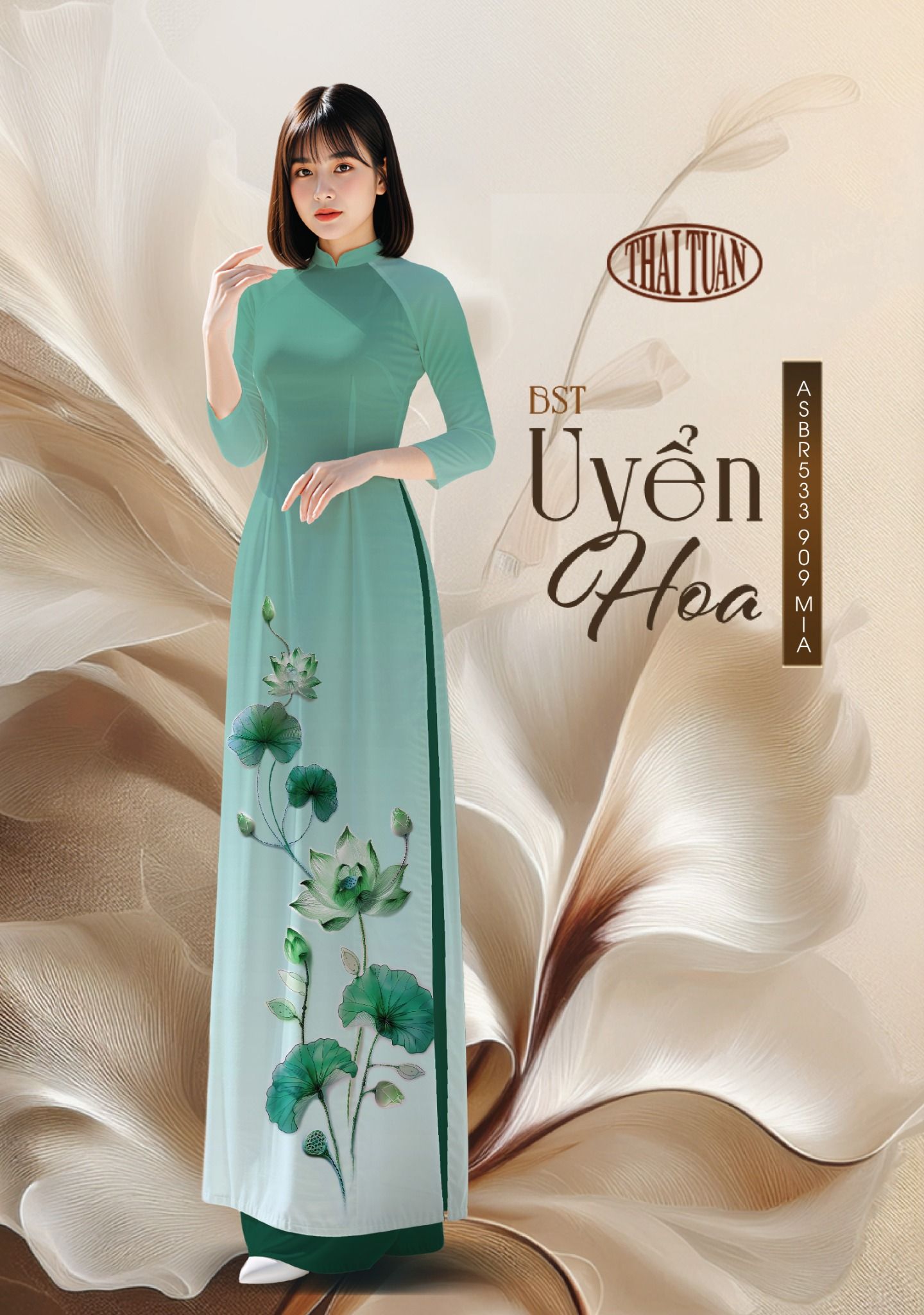  Vải Áo Dài ASBR533 909 MIA - BST Uyển Hoa 