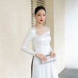  Bộ Áo Dài May Sẵn Trơn Cách Điệu 1W97A079 
