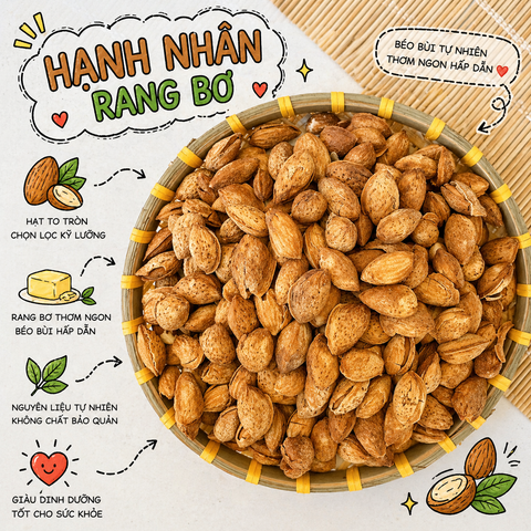 Hạnh Nhân Rang Bơ [mỏng vỏ]