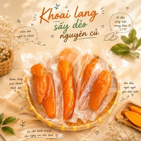 Khoai Lang Sấy Dẻo Nguyên Củ