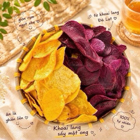 Khoai Lang Sấy Mật Ong mix 2 loại (vàng + tím)