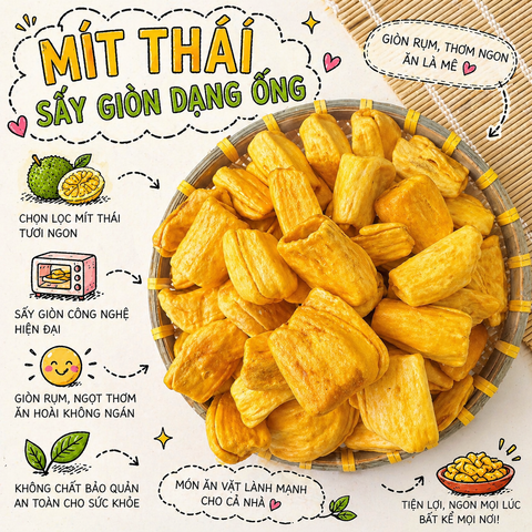 Mít Thái Sấy Giòn dạng ống
