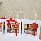 Quà Tết 2026 - Set Túi Quà trắng 6 món hũ vuông | Đặc sản Đà Lạt