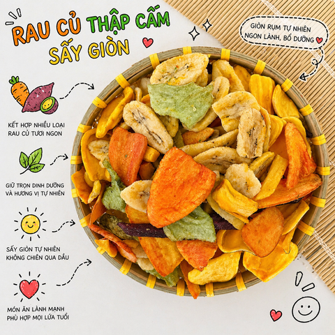 Rau Củ Sấy Giòn (Thập Cẩm Sấy Giòn)