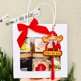 Quà Tết 2026 - Set Túi Quà trắng 6 món hũ vuông | Đặc sản Đà Lạt