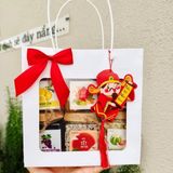 Quà Tết 2026 - Set Túi Quà trắng 6 món hũ vuông | Đặc sản Đà Lạt