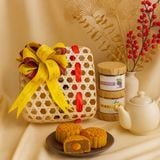 Quà Tết 2026 - Set quà Giỏ mây hộp vuông 4 món hũ tròn | Đặc sản Đà Lạt