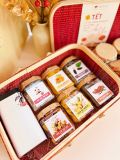 Quà Tết 2026 - Giỏ Quà Mây HCN Đỏ 6-7 món