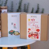 Quà Tết 2026 - Set Hộp Giấy 6 món hũ vuông nắp cài - nắp kính | Đặc sản Đà Lạt