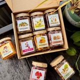 Quà Tết 2026 - Set Hộp Giấy 6 món hũ vuông nắp cài - nắp kính | Đặc sản Đà Lạt