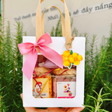 Quà Tết 2026 - Set Túi Nhỏ Quai Giấy 3 món hũ vuông | Đặc sản Đà Lạt