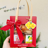 Quà Tết 2026 - Set Túi Nhỏ Quai Giấy 3 món hũ vuông | Đặc sản Đà Lạt